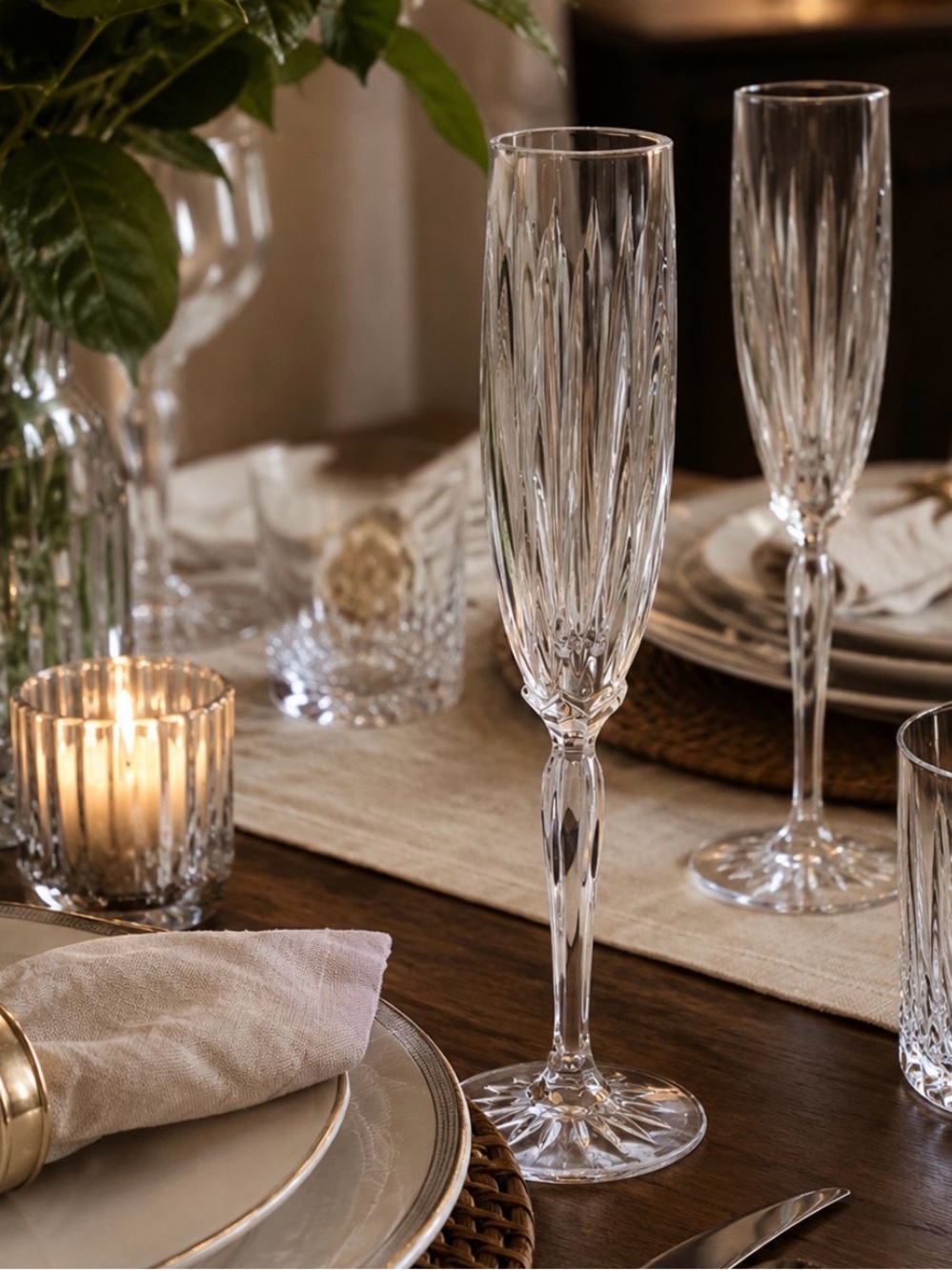 Cristal d'Arques Classic 4 Crystal Champagne‎ Flutes.